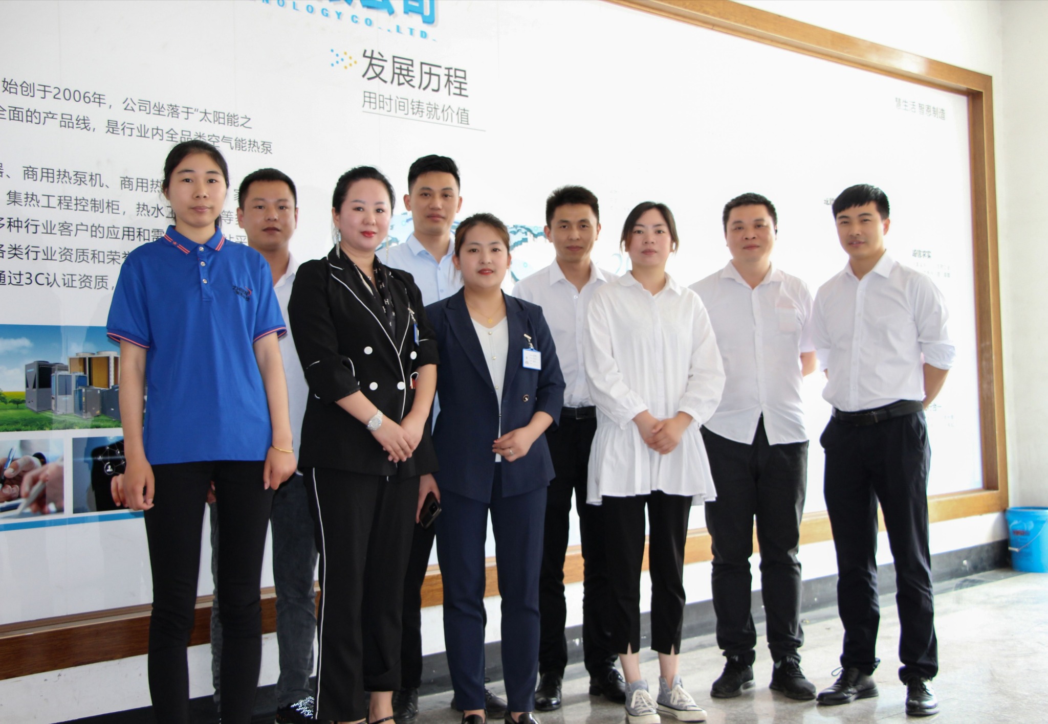 ZHIEN team at the company history wall